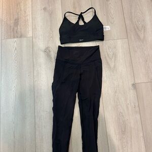 Reebok Women's Lux strappy bra and lux high rise Leggings size small